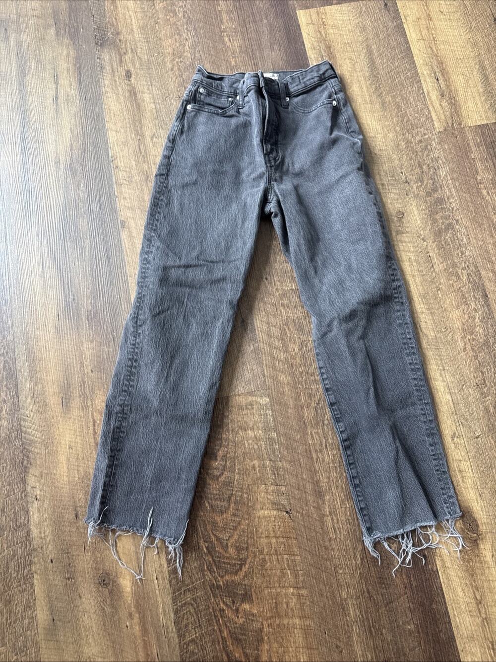Madewell The Perfect Vintage Straight Jeans Womens 26 Charcoal Wash High Rise